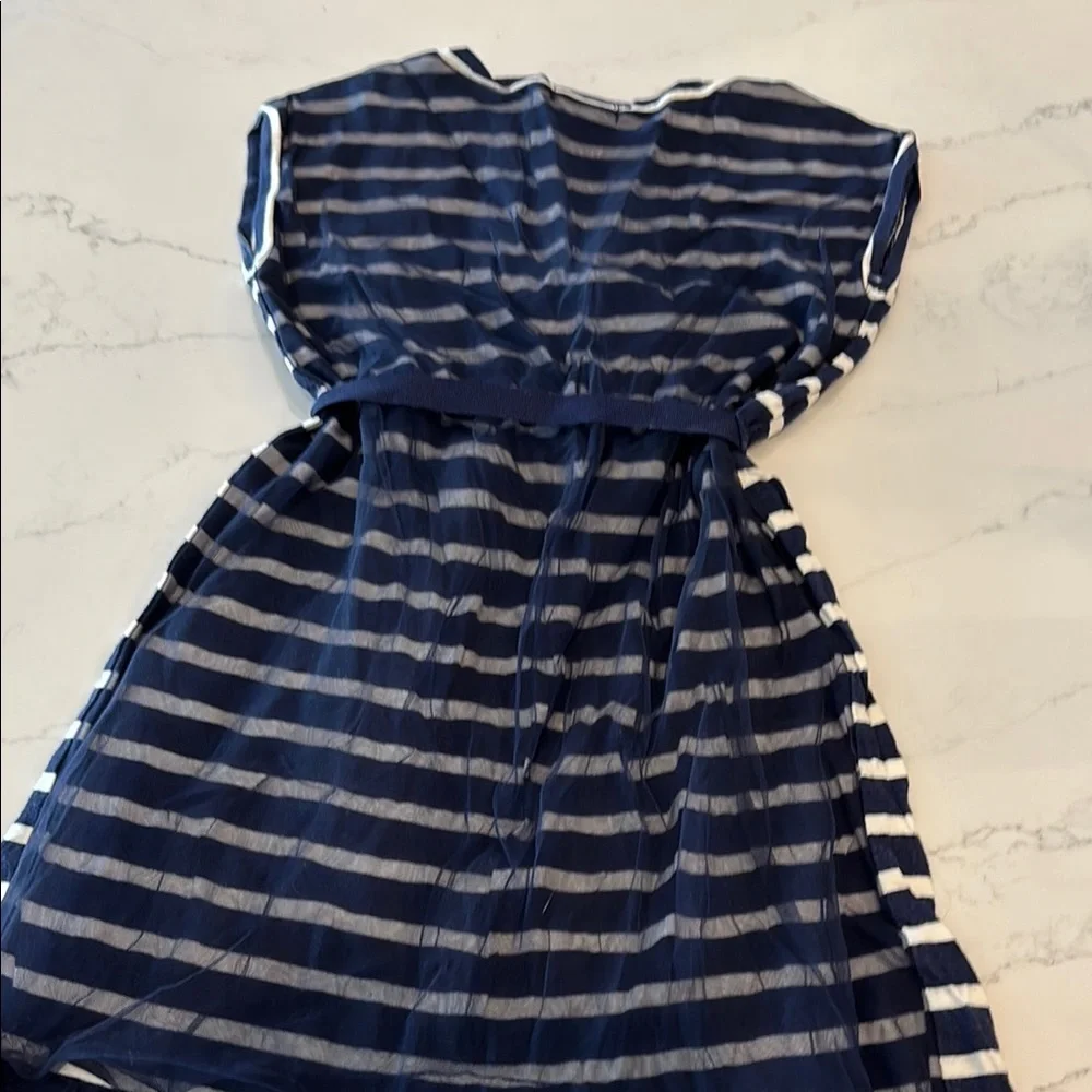 Crewcuts Blue and White Raglan Cap Sleeve Sundress